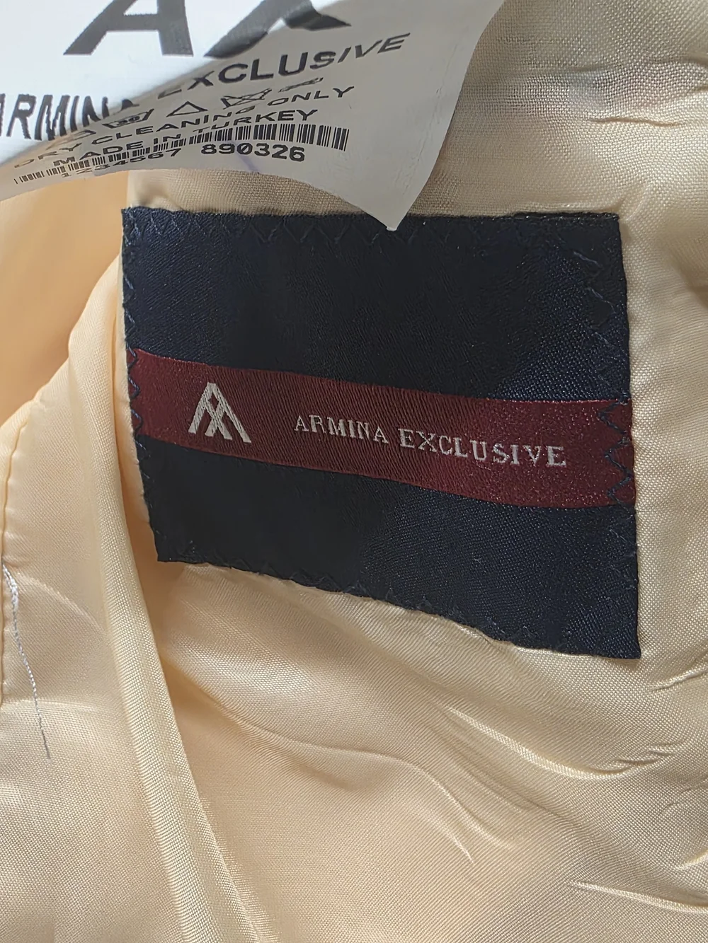 Men's Cream Single-Breasted Sport Coat Blazer - Armina Exclusive - Size 50